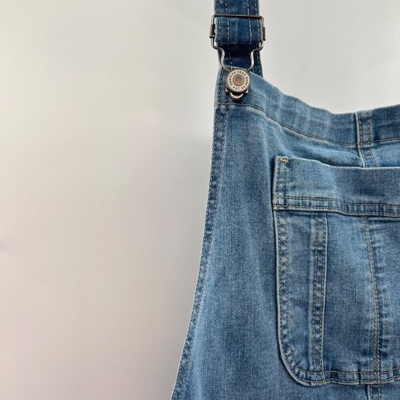 KanCan Women's Open Back Denim Overalls Slim Leg Distressed Size Small - Picture 3 of 9